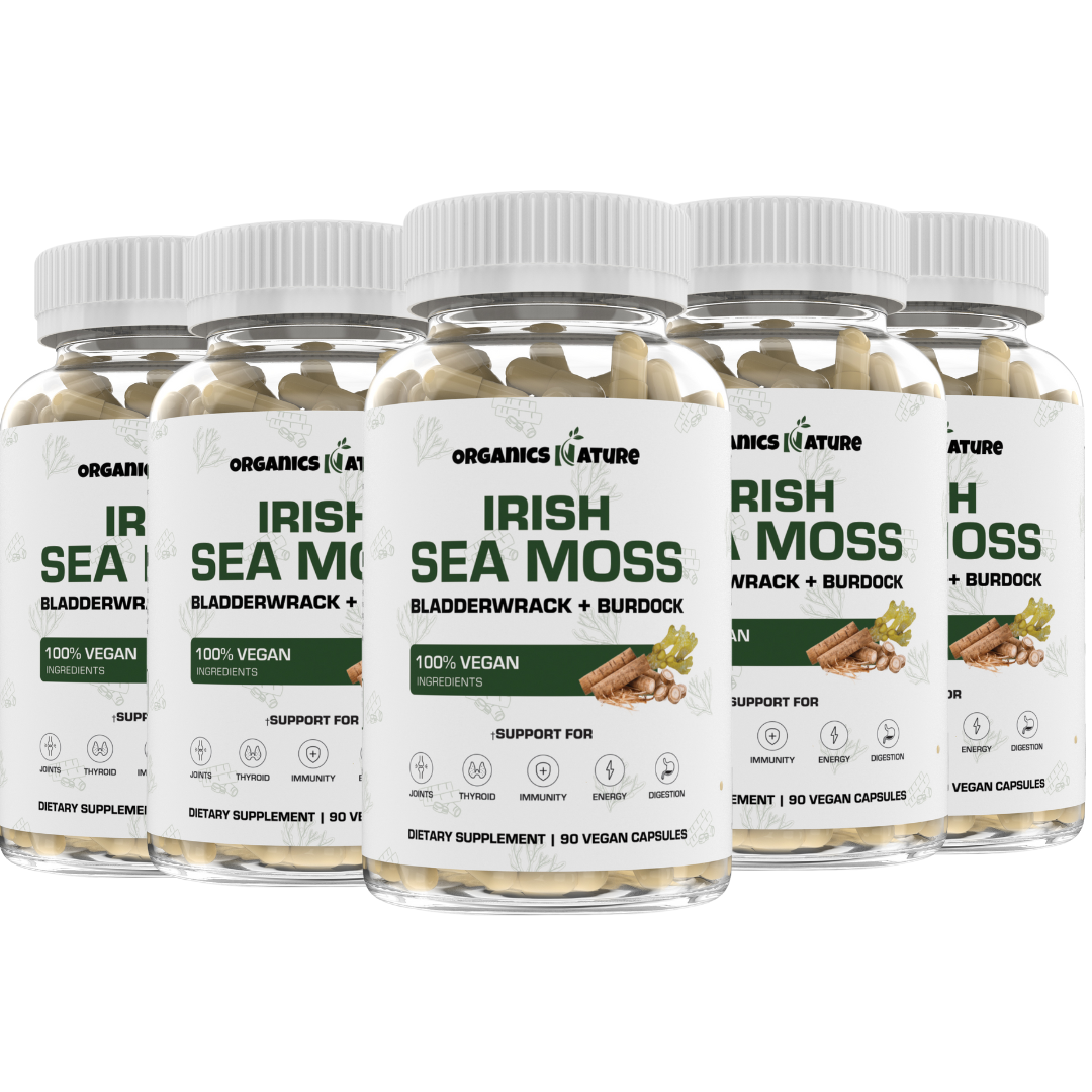 Irish Sea Moss With Bladderwrack & Burdock Root - 5 Bottles